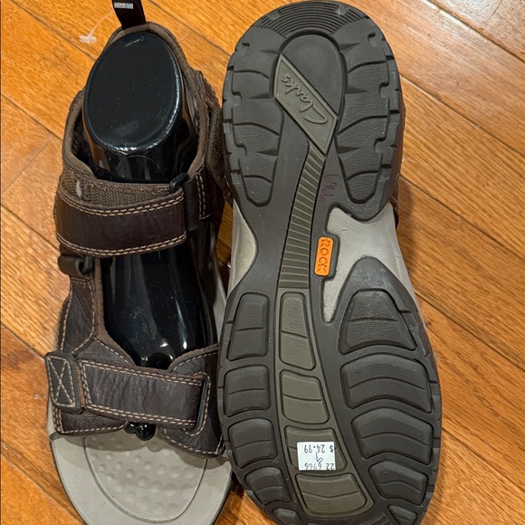 Clarks Dark Brown Leather Men's Sandals - Picture 7 of 8